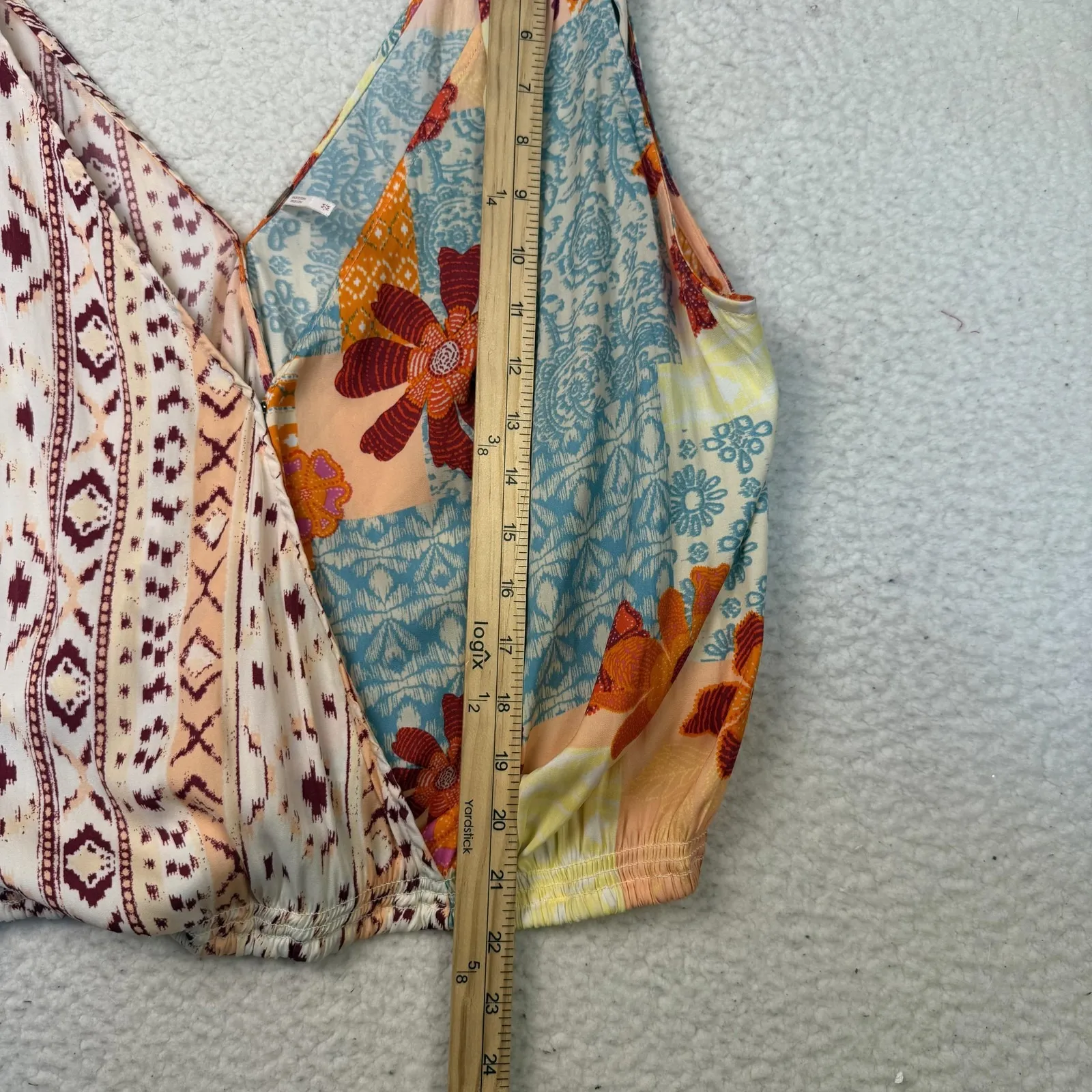 Urban Outfitters Tank Womens Small Multicolor Floral Boho Revival Tie Strap Crop - Image 6