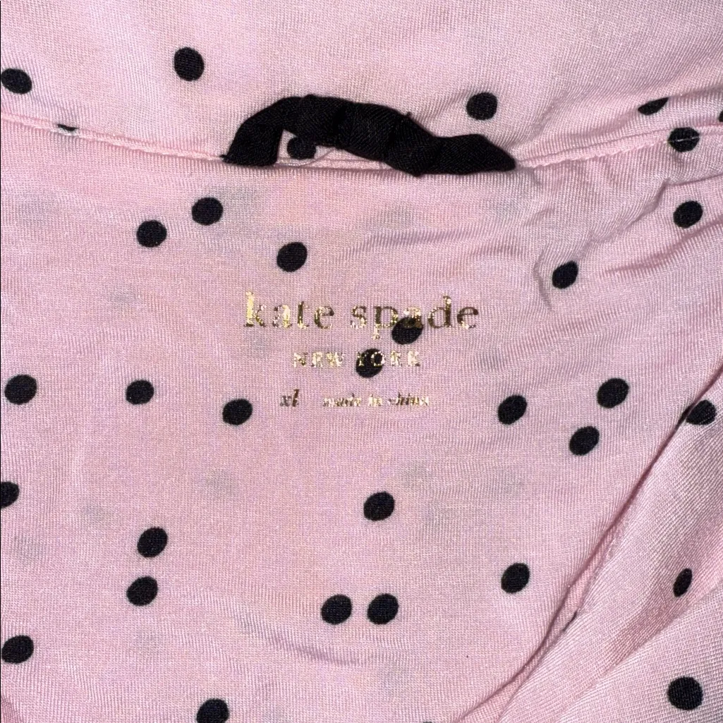 Kate Spade Pink and Black Polka Dot Pajama Top - Image 5