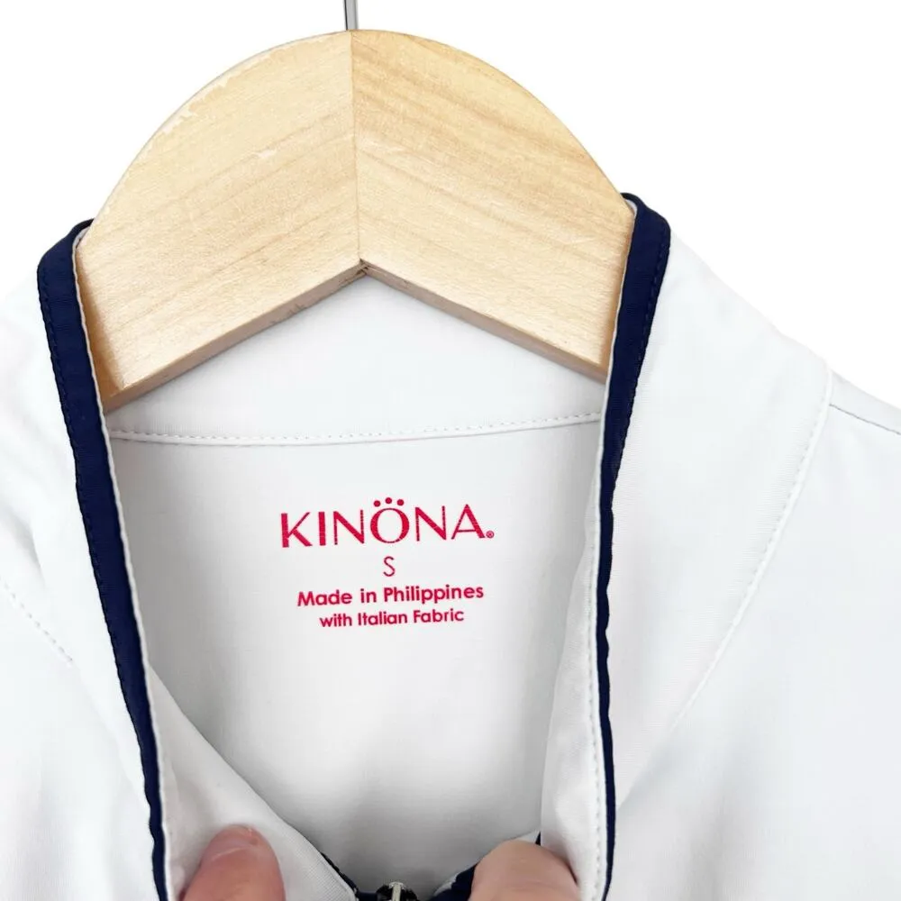 Kinona White Black Striped Golf Tank Top Sz S - Image 2