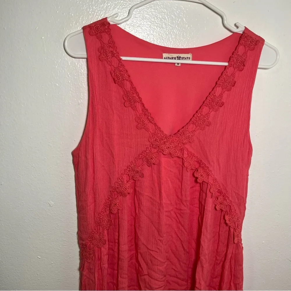 Altar’d State Sleeveless Swing Dress Pink - Image 3