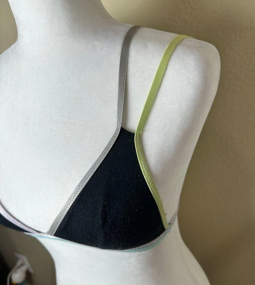 INTIMATELY FREE PEOPLE Black & Multi Colored Strappy Bra Bralette Top Size XS - Image 3