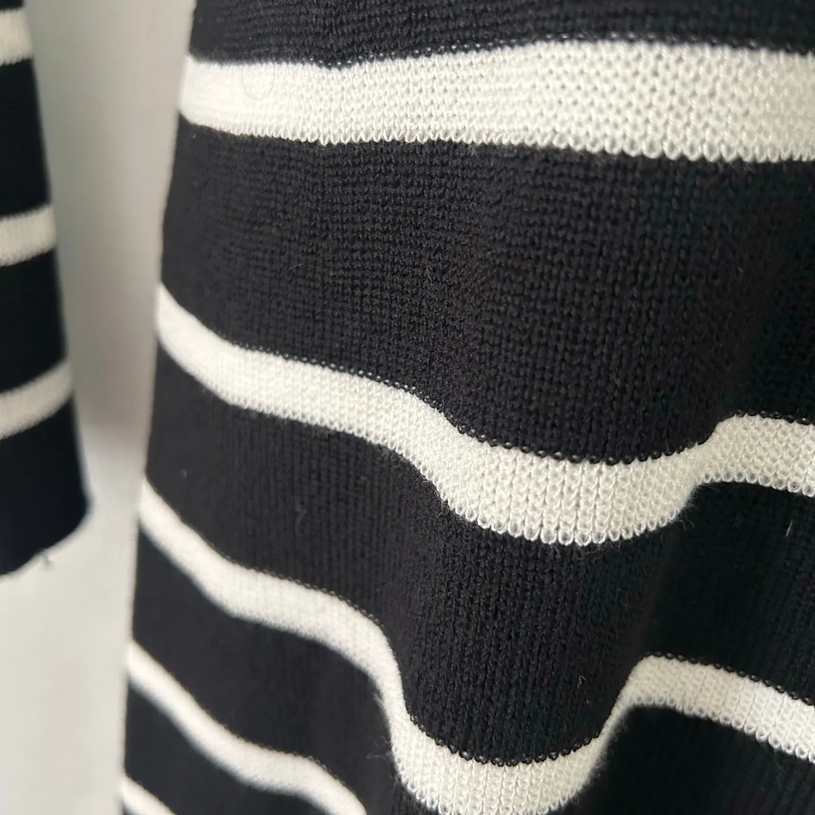 Est 1946 Women's Striped 3/4 Bell Sleeve Black White Sweater Dress M Medium NWOT - Image 3