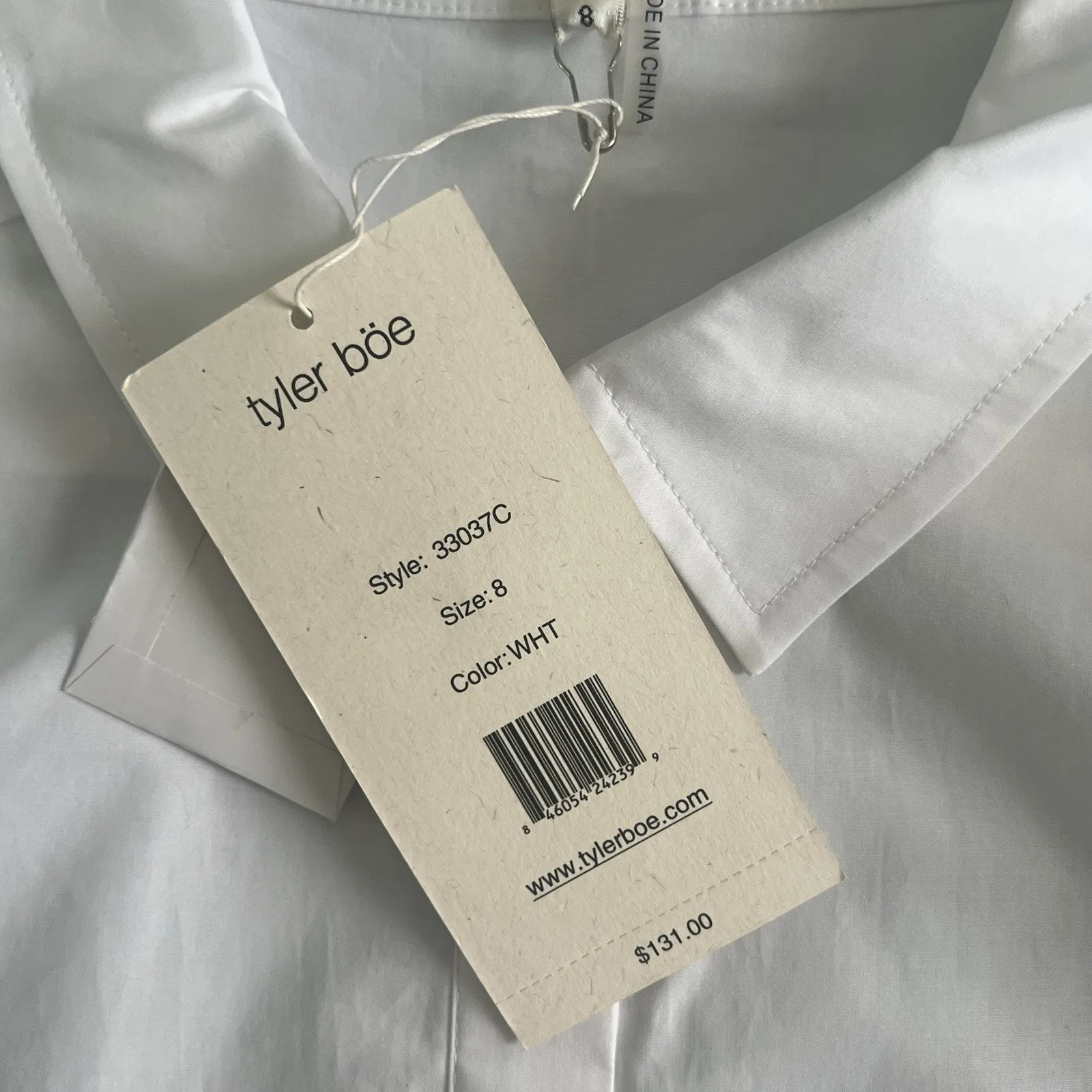 NWT Tyler Boe Sherri Button Down White Tunic Long Sleeve Shirt Size 8 - Image 6