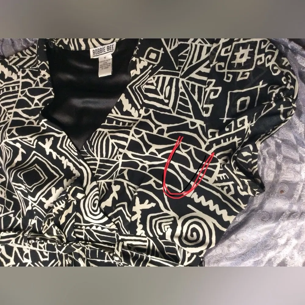 Vintage 90’s Robbie Bee Fit & Flare Tie Dress xl (16) - Image 10