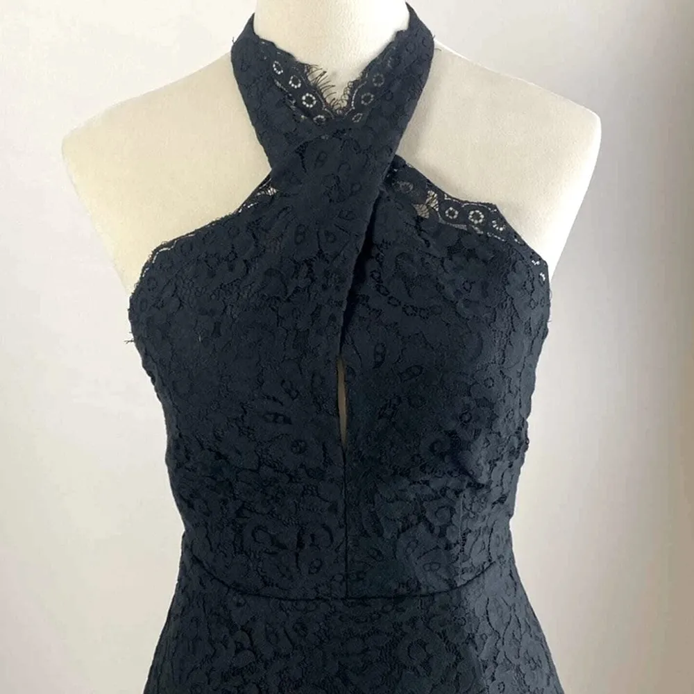 Keepsake The Label Black High Roads Lace Halter Dress - Image 7