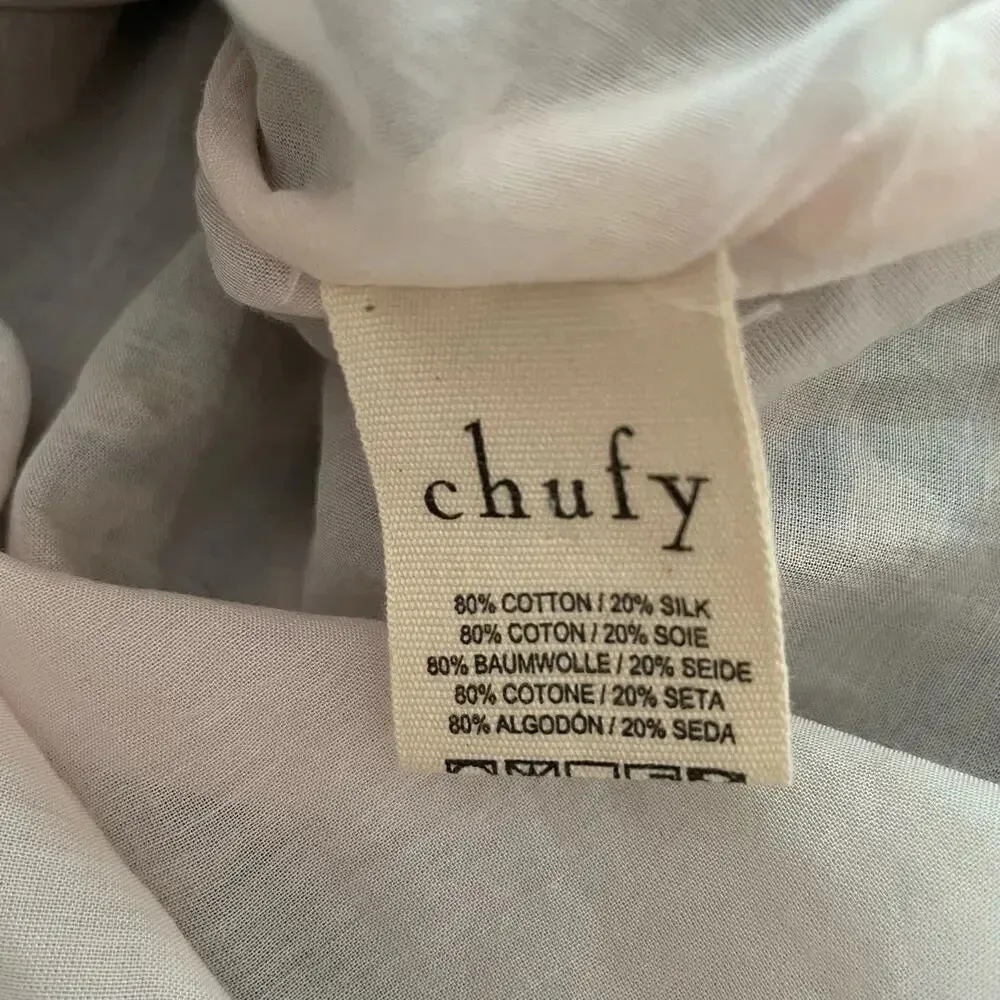 Chufy Amalfi Dress Mini Floral Print Cotton Silk Embroidered Size Small NEW Blue - Image 11