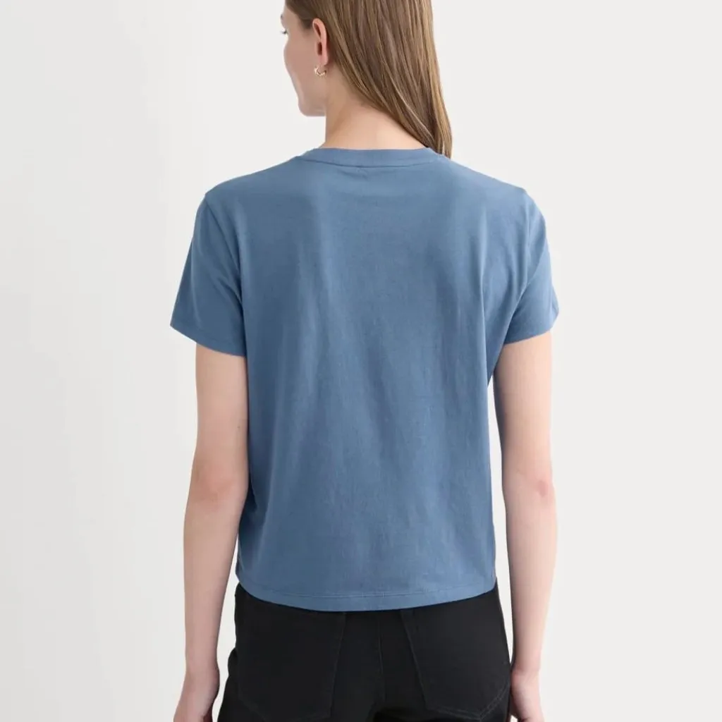Everlane The Box Cut Tee in Essential Cotton in Faded Navy, Size X-Small - Image 3