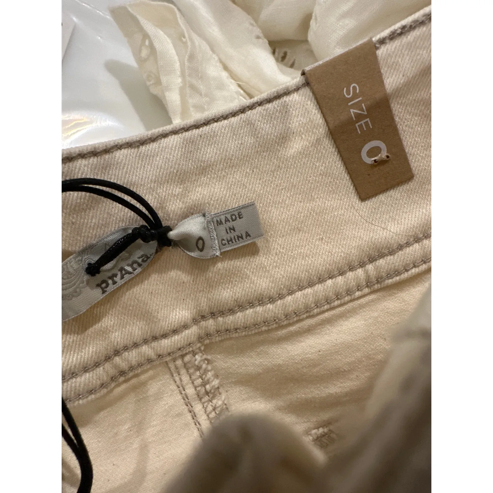 Prana Organic Cotton Broadway Denim Mini Skirt Size 0 Natural - Image 4