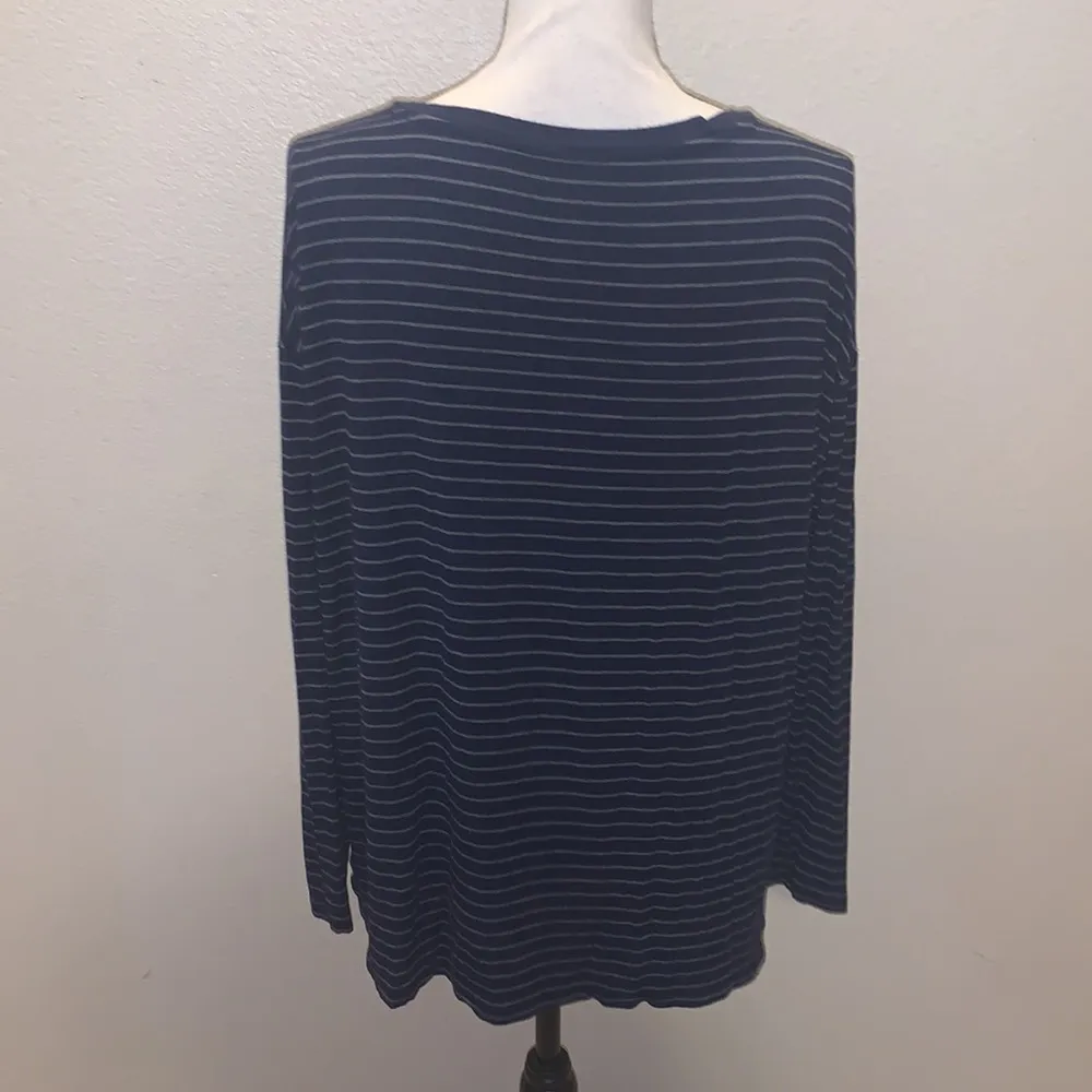 American Eagle  soft & sexy blue striped long sleeve top - Image 5