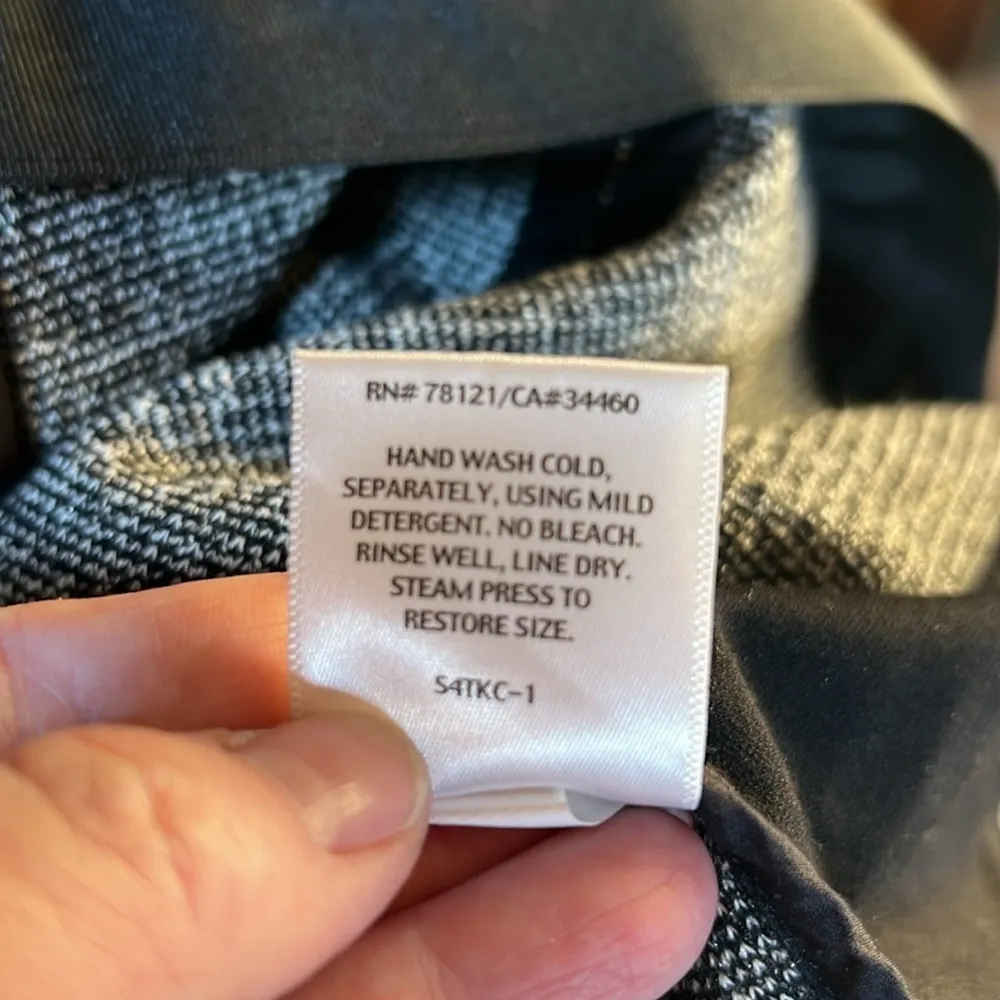 Eileen Fisher Ponte Knit Tweed Sheath Dress Black Stretch Side Panel Size XS - Image 9