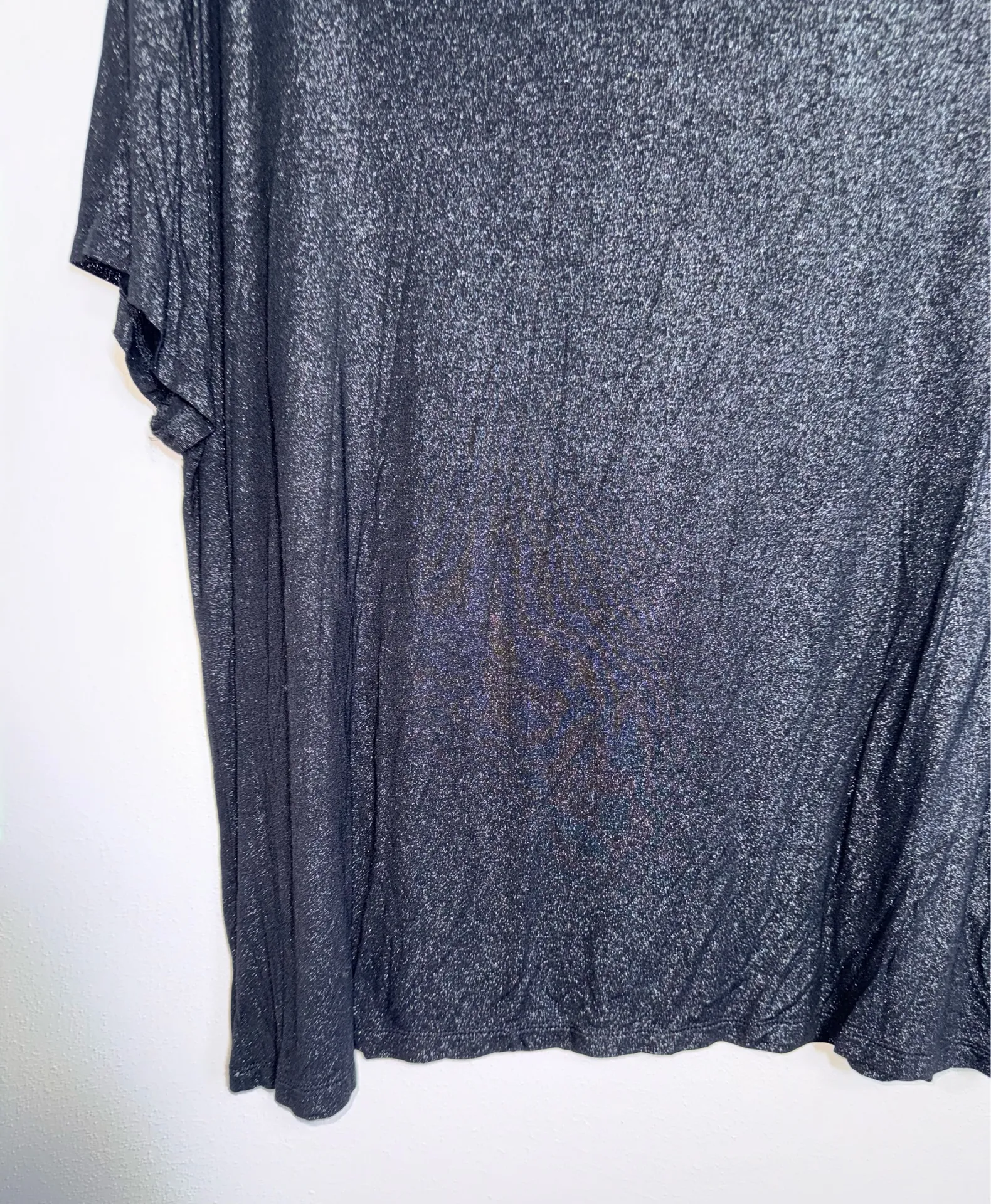 Maurices Edgely Black Shimmer Tee Short Sleeve Crewneck Party - Image 5