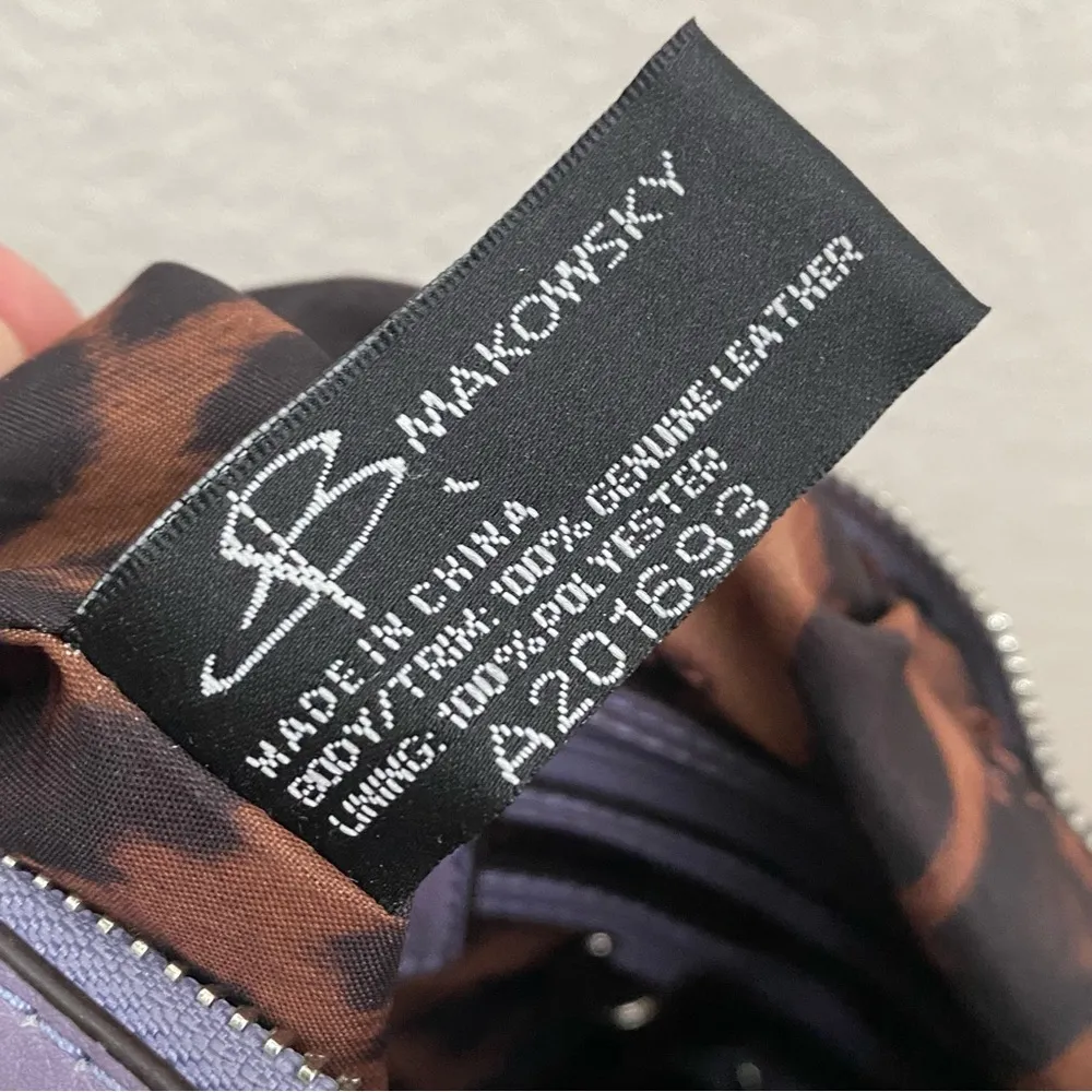 B MAKOWSKY A201693 Periwinkle Pebbled Leather Braided Double Strap Shoulder Bag - Image 16