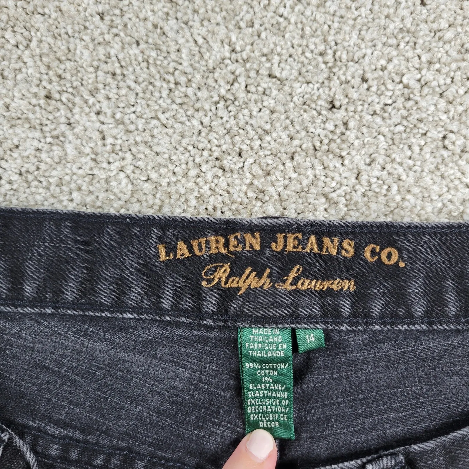 Lauren Jeans Co Ralph Lauren Womens Jeans 14 Black Classic Cowboy Bootcut Denim Size 14P - Image 2