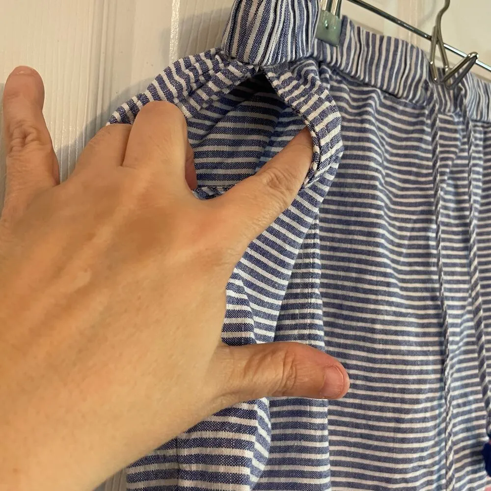 Vineyard Vines Nautical Stripes Cotton Linen Tassel Skirt Size XL - Image 3