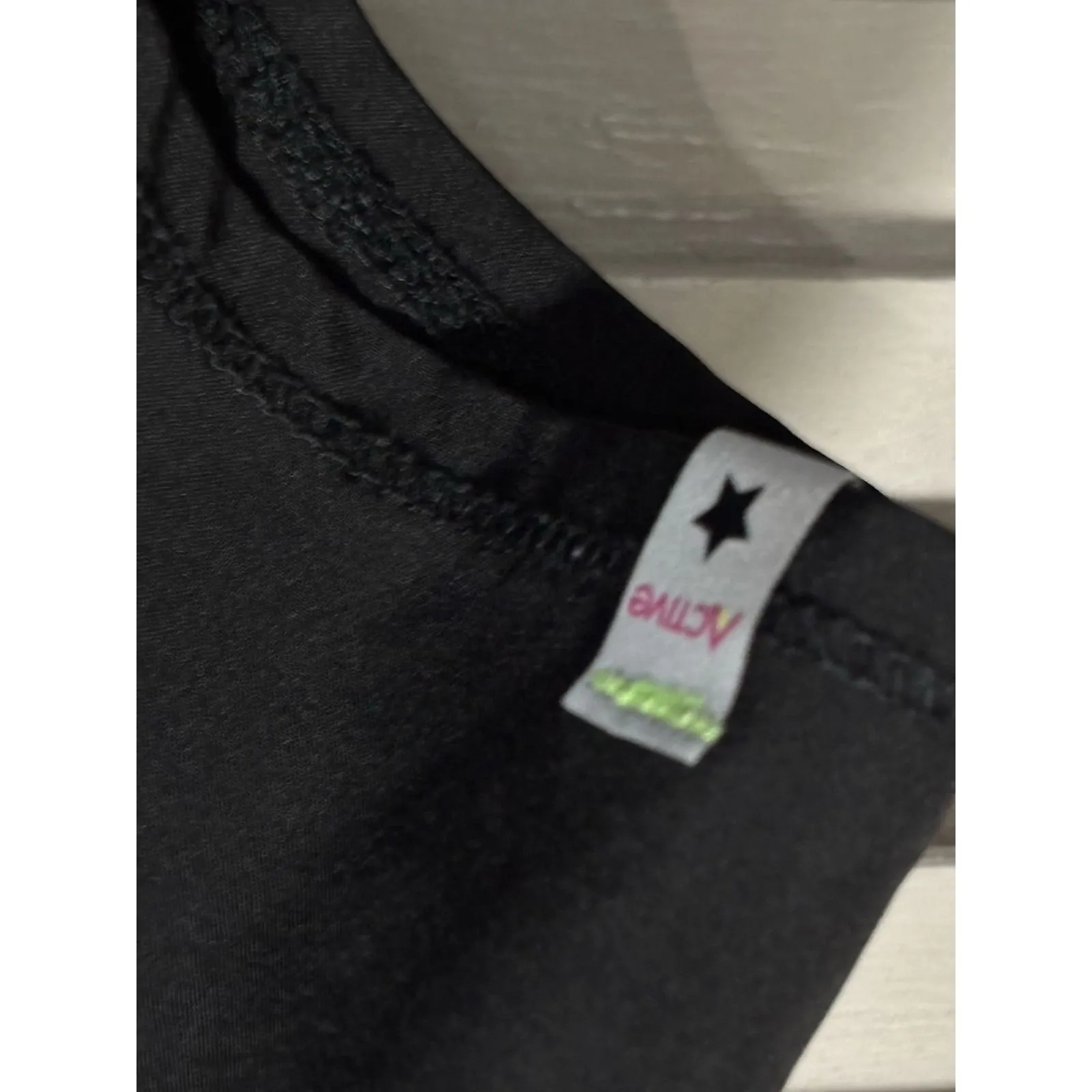 Scrubstar Scrub Top Size Small V Neck Pockets Black/Neon Green Medical Nurse - Image 3