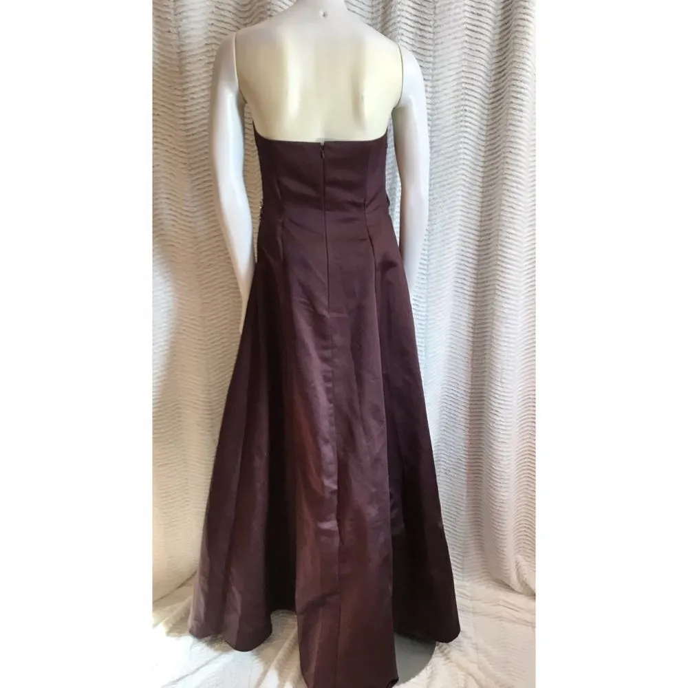 David's Bridal Brown Satin Bridesmaid's Dress (8) - Image 5