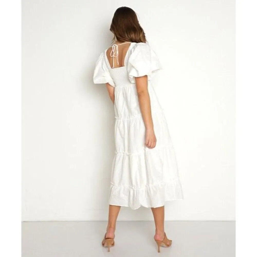 Show Me Your Mumu Odette Midi Dress in White Small Womens Long Cotton - Image 13