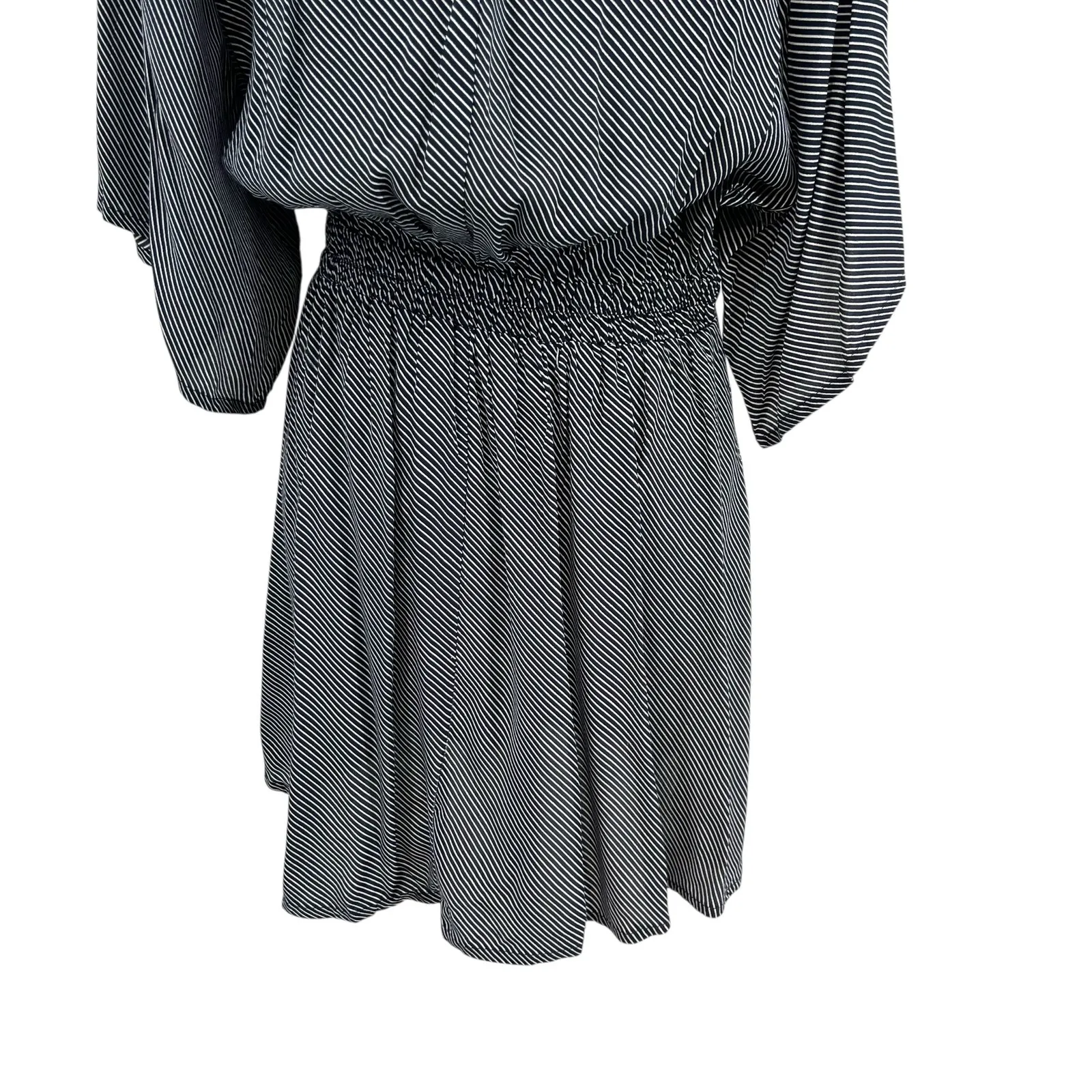 Faithfull the Brand Vinci Tie-Front Dress Cut‎ Out Striped Navy Blue Size US 6 - Image 12