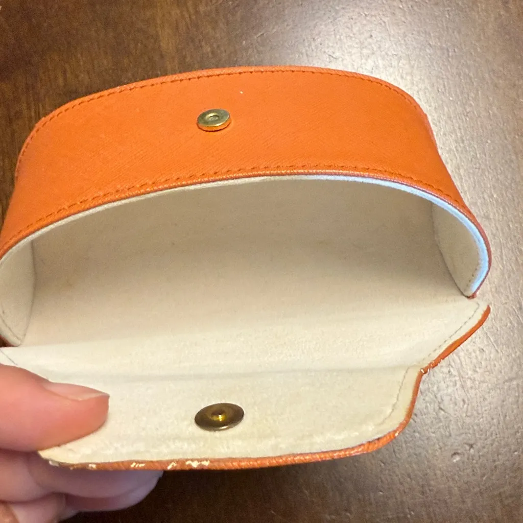 Tory Burch Orange Sunglasses Case Empty - Image 6