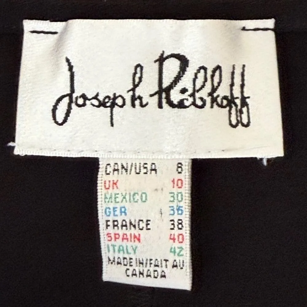 Joseph Ribkoff Black Silver Stud Scoop Neck Long Sleeve Tunic Mini Dress size 8 - Image 4