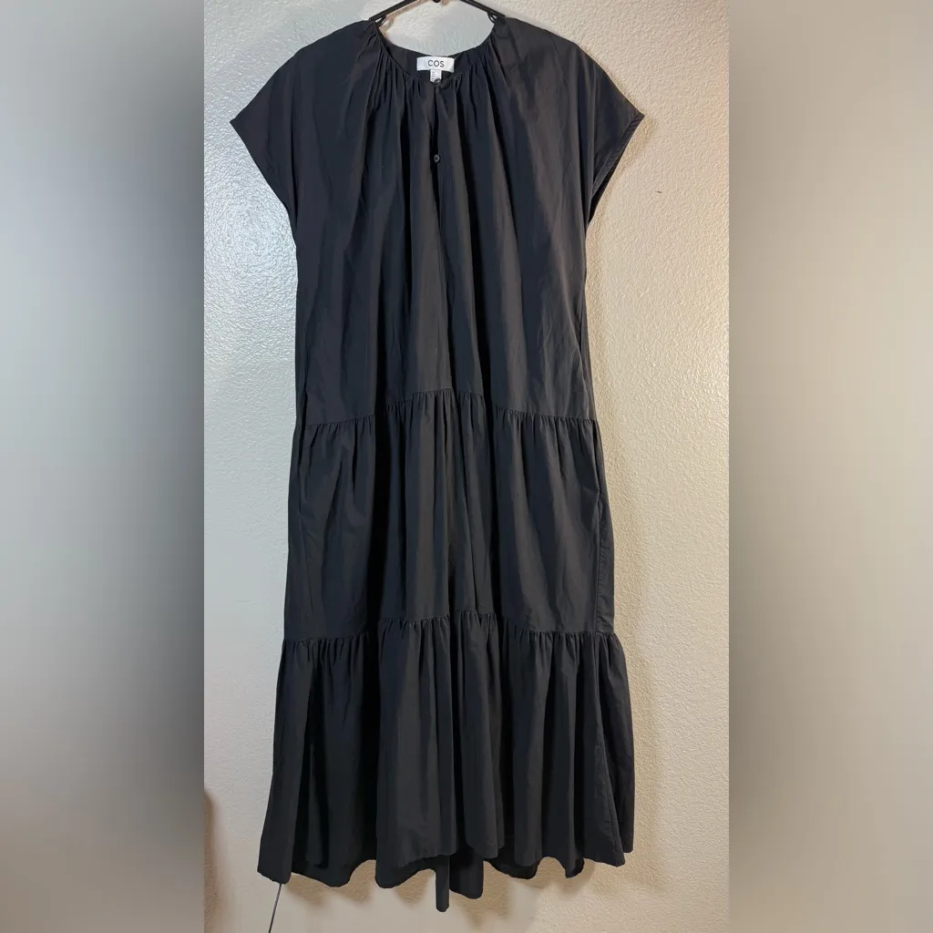 COS Tiered Black Maxi Dress SZ:6 - Image 3