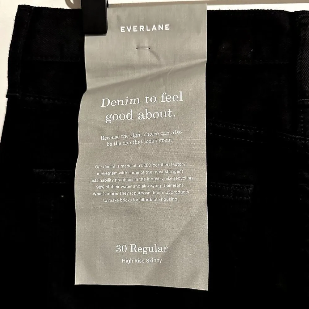 NWT Everlane The High Rise Skinny Jean in Black - Size 30 - Image 6