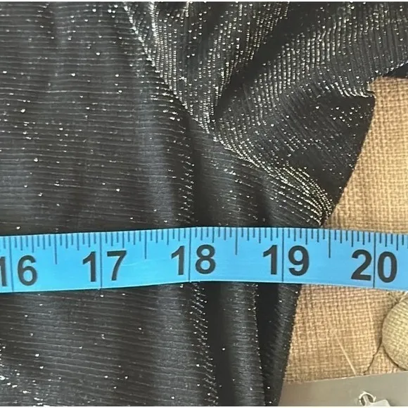 leslie fay 90 all black shimmery mid dress size 12P - Image 5