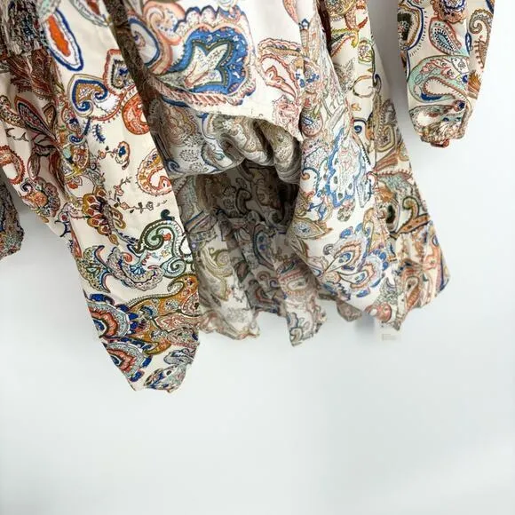 Cupshe Paisley Print Tie Neck Long Sleeve Cover Up Dress Size Large NEW Vacation - Image 8