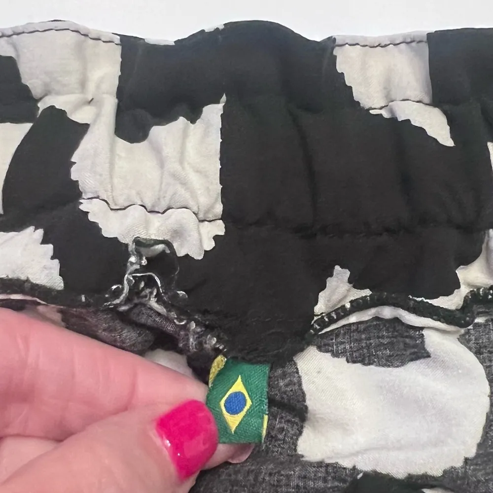 FARM Rio Geo Toucan High-Rise Wide Leg Utility Black & White Pocket Pants Sz S/M - Image 12