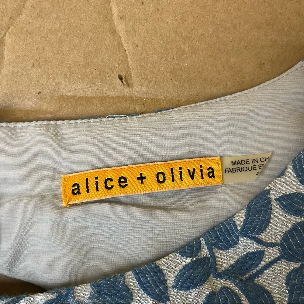 Alice + Olivia Lillyanne Puff Skirt Mini Dress in Blue - Image 7