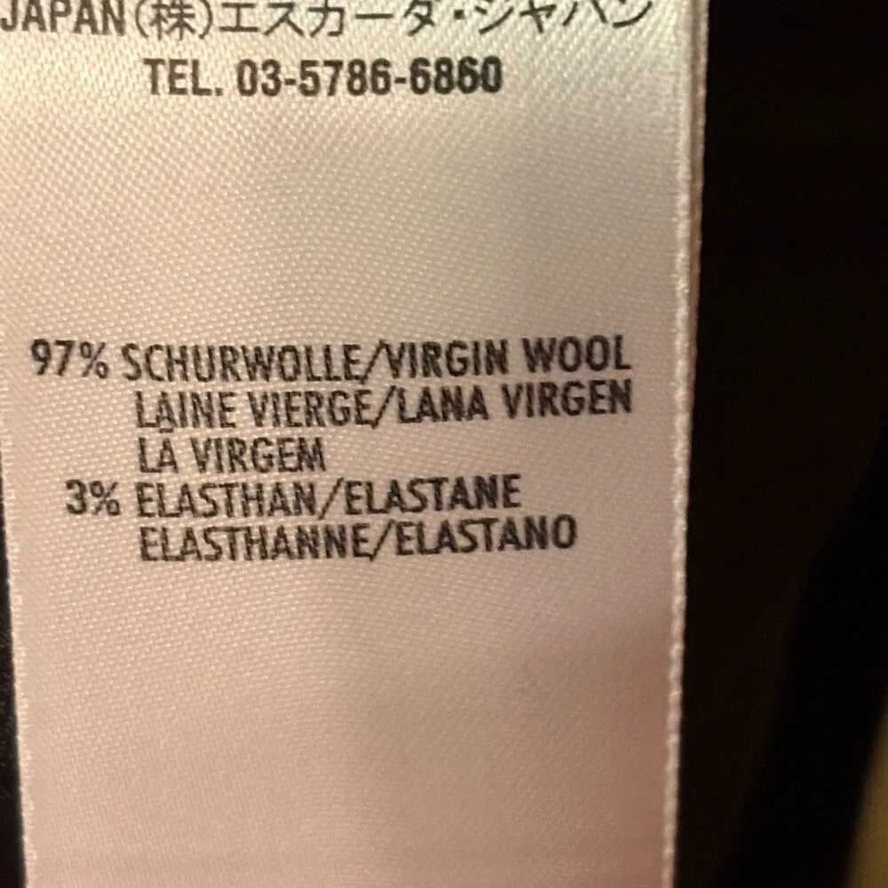 Escada side ruched wool blend cap sleeve dark brown/black dress size EU36 or S Brown - Image 7