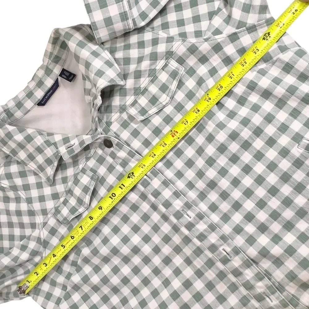 Isaac Mizrahi  True Denim Gingham Jean Jacket Soft Spruce - Image 7