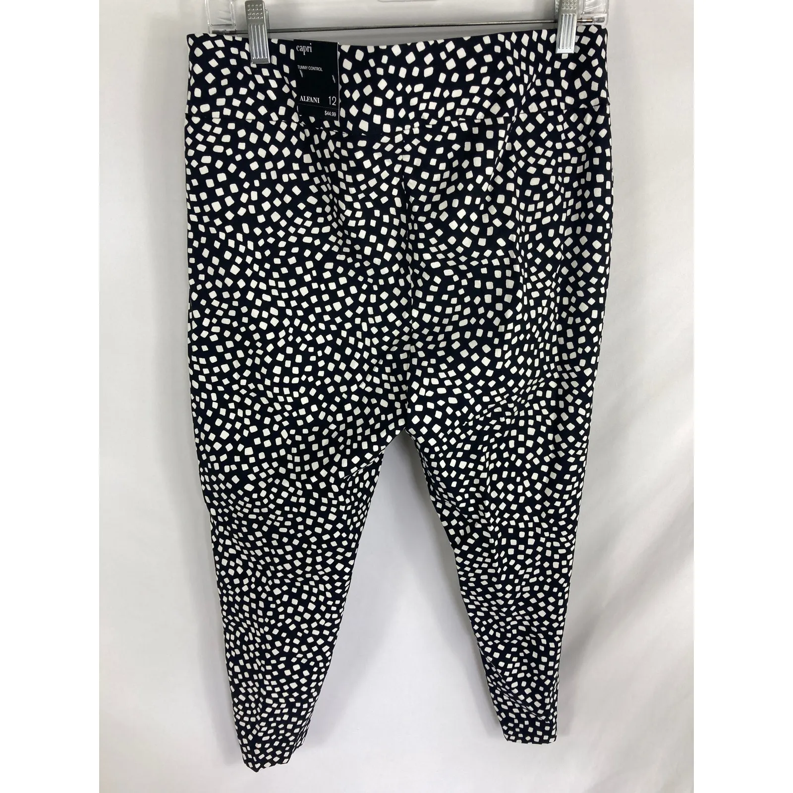 NWT Alfani Tummy Control Black White Patterned Pant Size 12 - Image 3