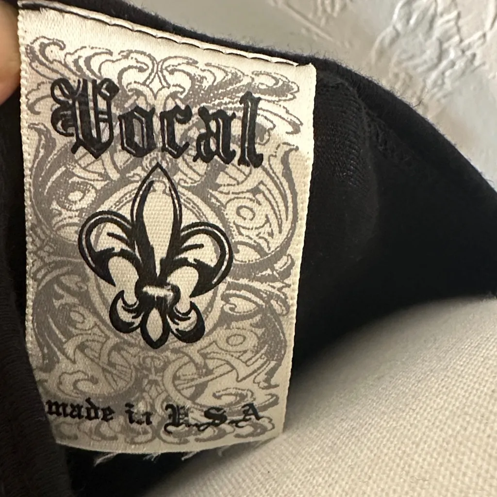 Vocal Black Top with White Lace Design - Image 2