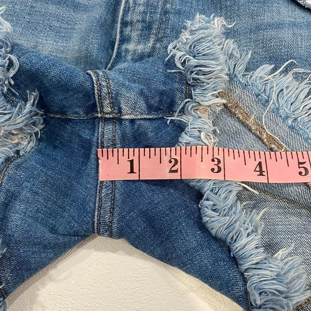 KanCan Denim Shorts Size 29 Women High Rise Frayed Hem Stretch Jean Shorts - Image 7
