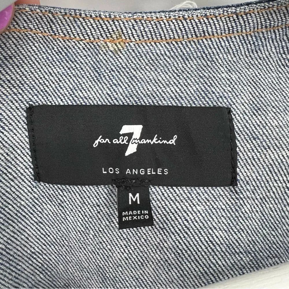 7 FOR ALL MANKIND Inside-Out Button-Front Sleeveless Denim Dress‎ M - Image 5