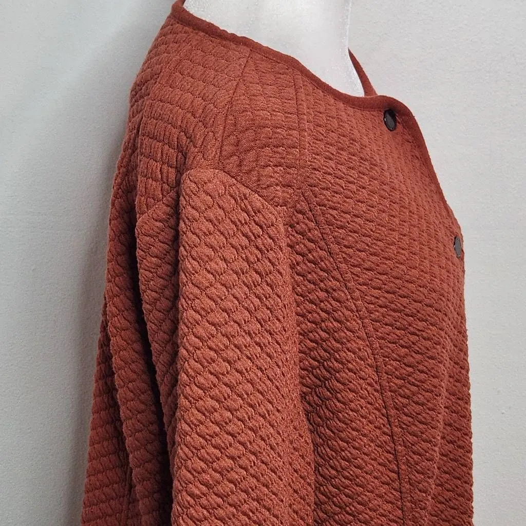 Isaac Mizrahi Rust Quilted Jacket Size Medium Rust Brown Quilted Jacket - Image 3