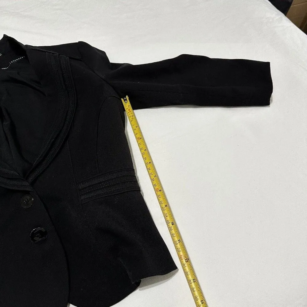 Women’s White House Black Market Accented Black Blazer Jacket Sz 0 - Image 2