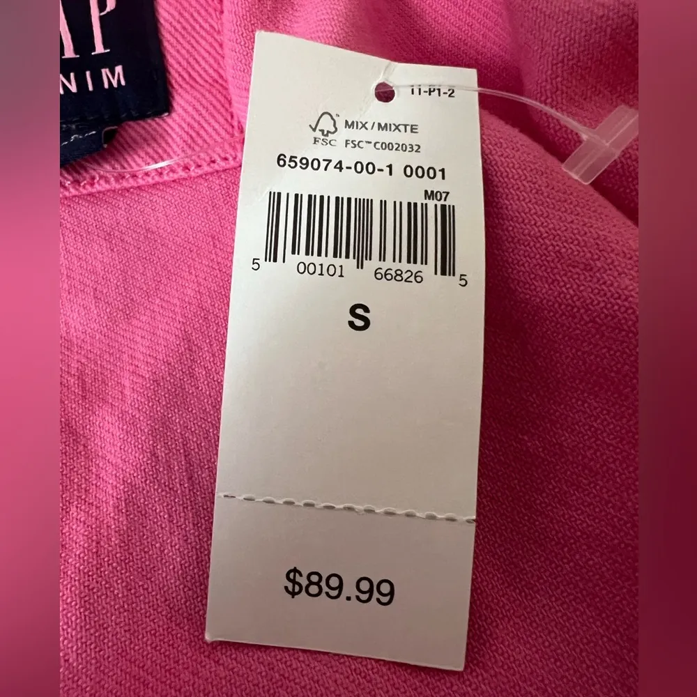 Gap Denim Pink Jean Jacket Barbiecore Colorful Pockets NWT Gap For Good Small - Image 3