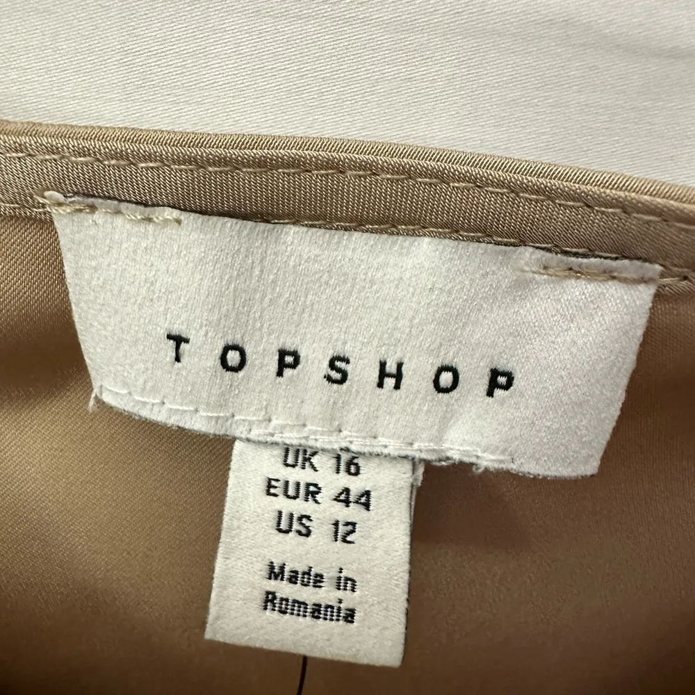 Topshop Satin Corset Cut Out Top Gold Size 12 NWOT - Image 4