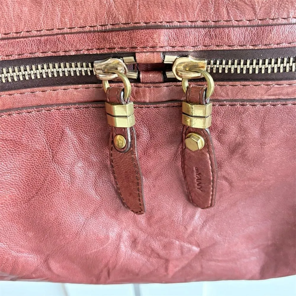 orYANY Women's Deep Red Brown Leather Shoulder Bag Textured Chic Elegant - Image 4