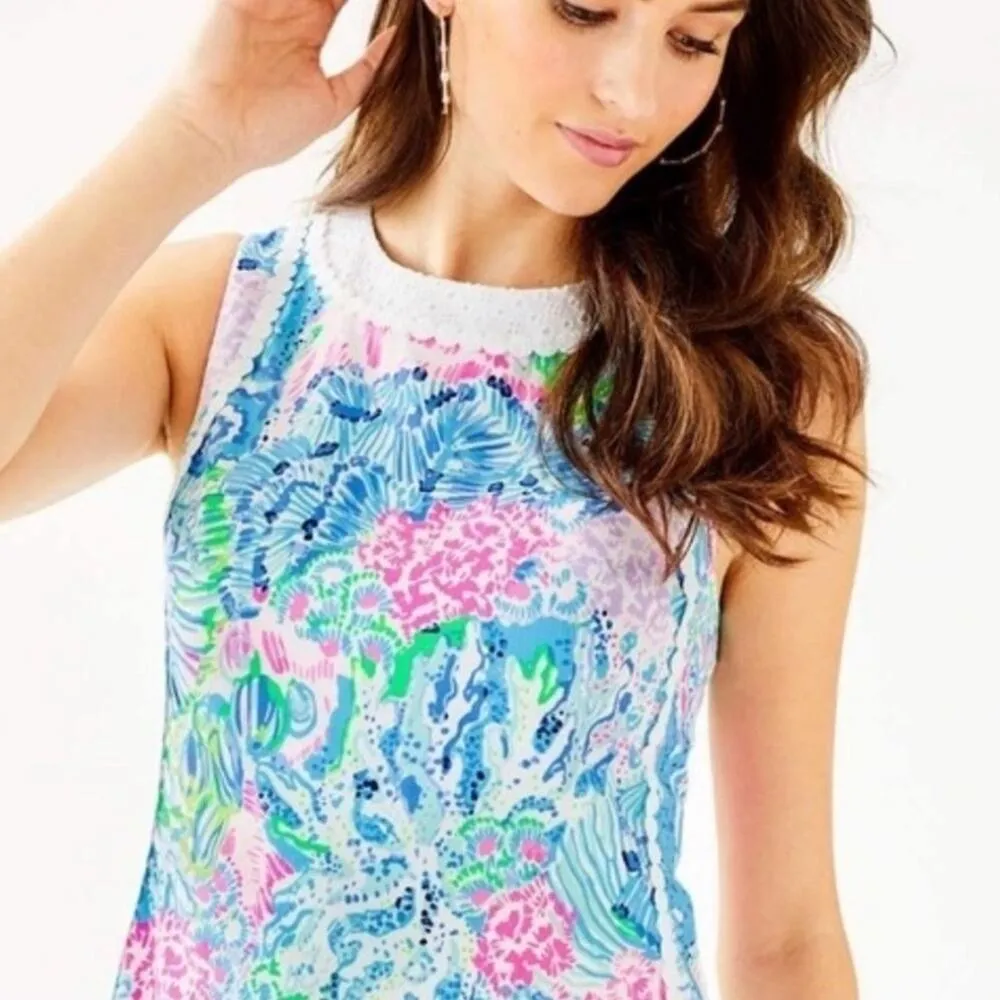 Lilly Pulitzer Sink or Swim Mila Stretch Shift Dress Pink Blue Green NEW - Image 10