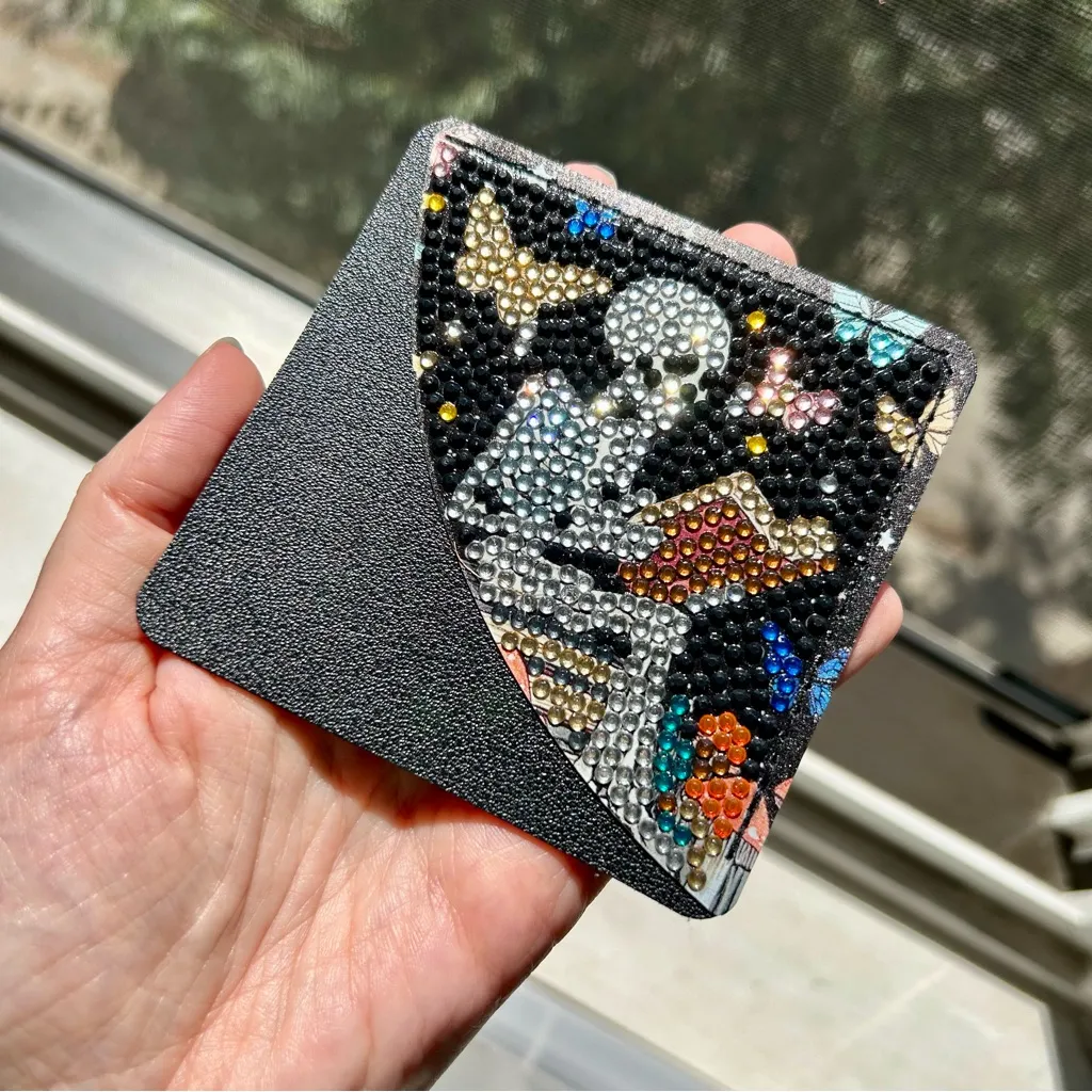 Handcrafted BOOKISH SKELETON 01 Diamond Art Corner Bookmark, Bling, Colorful Black - Image 15