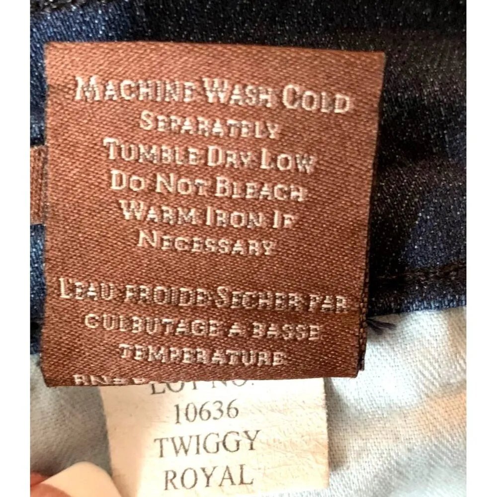 James Jeans Twiggy Blue Jeans Mid-Rise Skinny Size 27 Royal Blue Dark Wash - Image 9