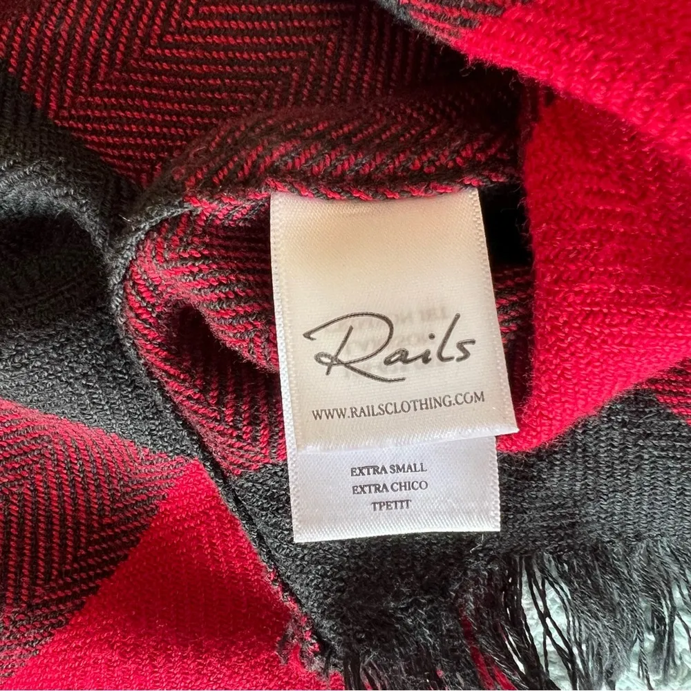 Rails Larsson Crimson Jet Button Down Shirt Blouse Buffalo Plaid XS Extra Small - Image 4