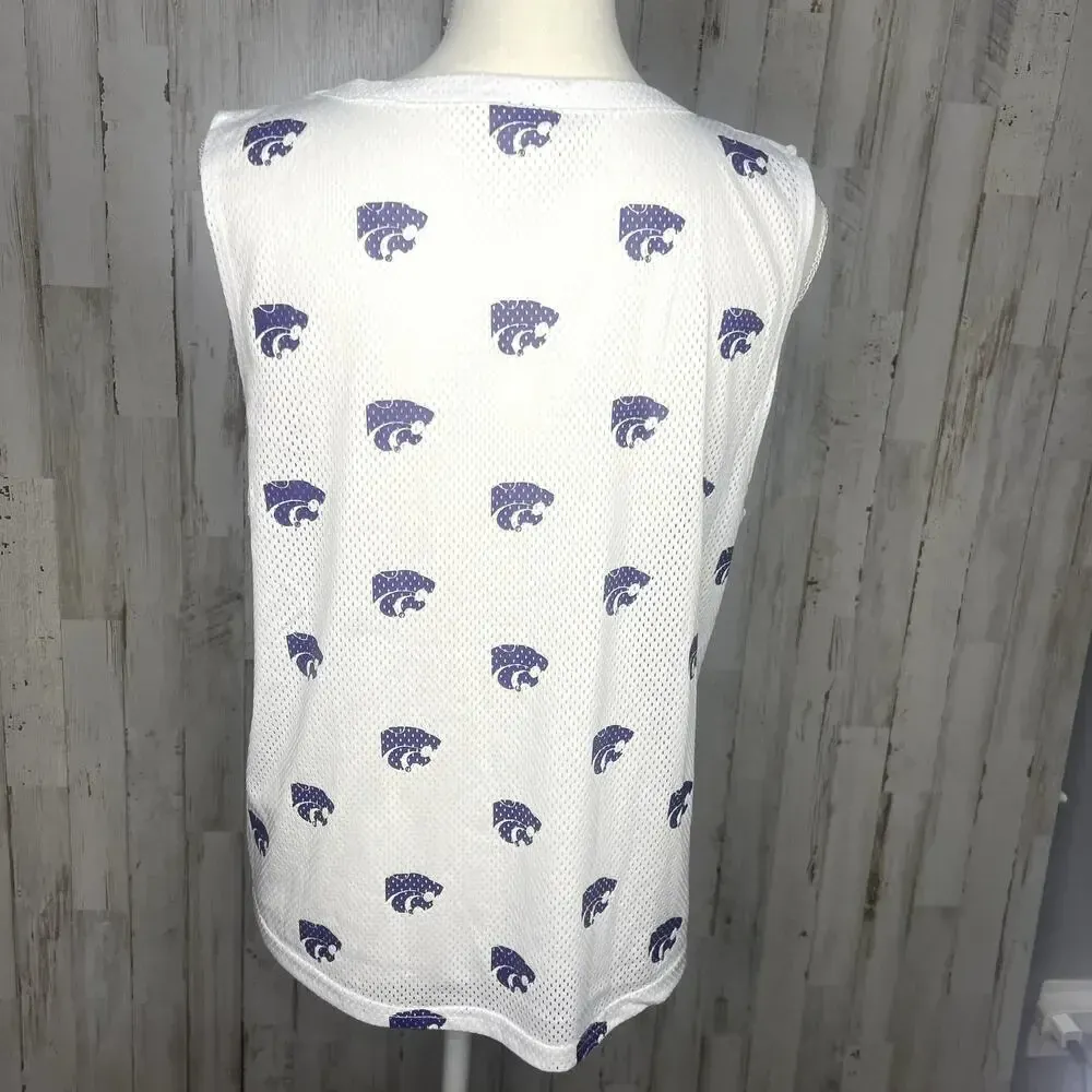NWT NCAA Kansas State Wildcats‎ Women's Small White Mesh All Over Print Tank Top - Image 3