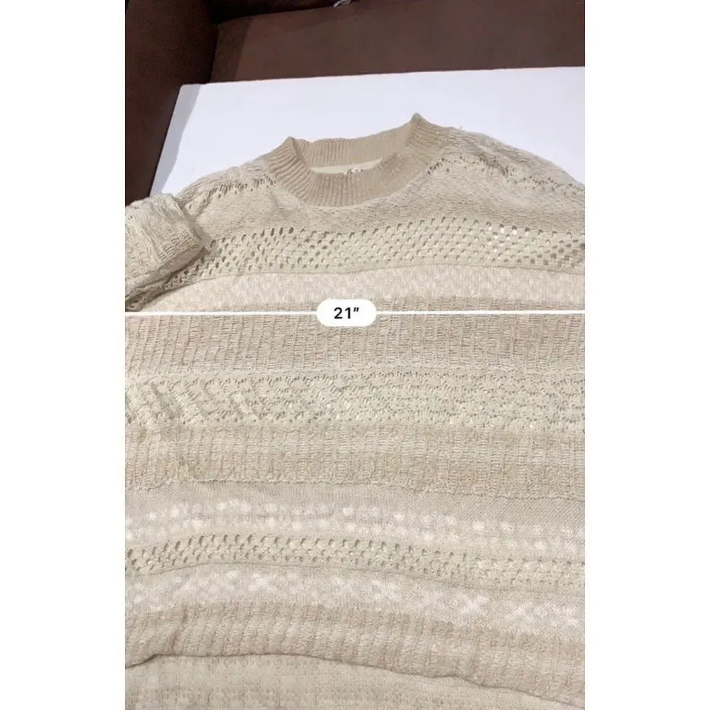 ABV) BILLABONG sweater women's size S white open‎ weave boxy small women - Image 5