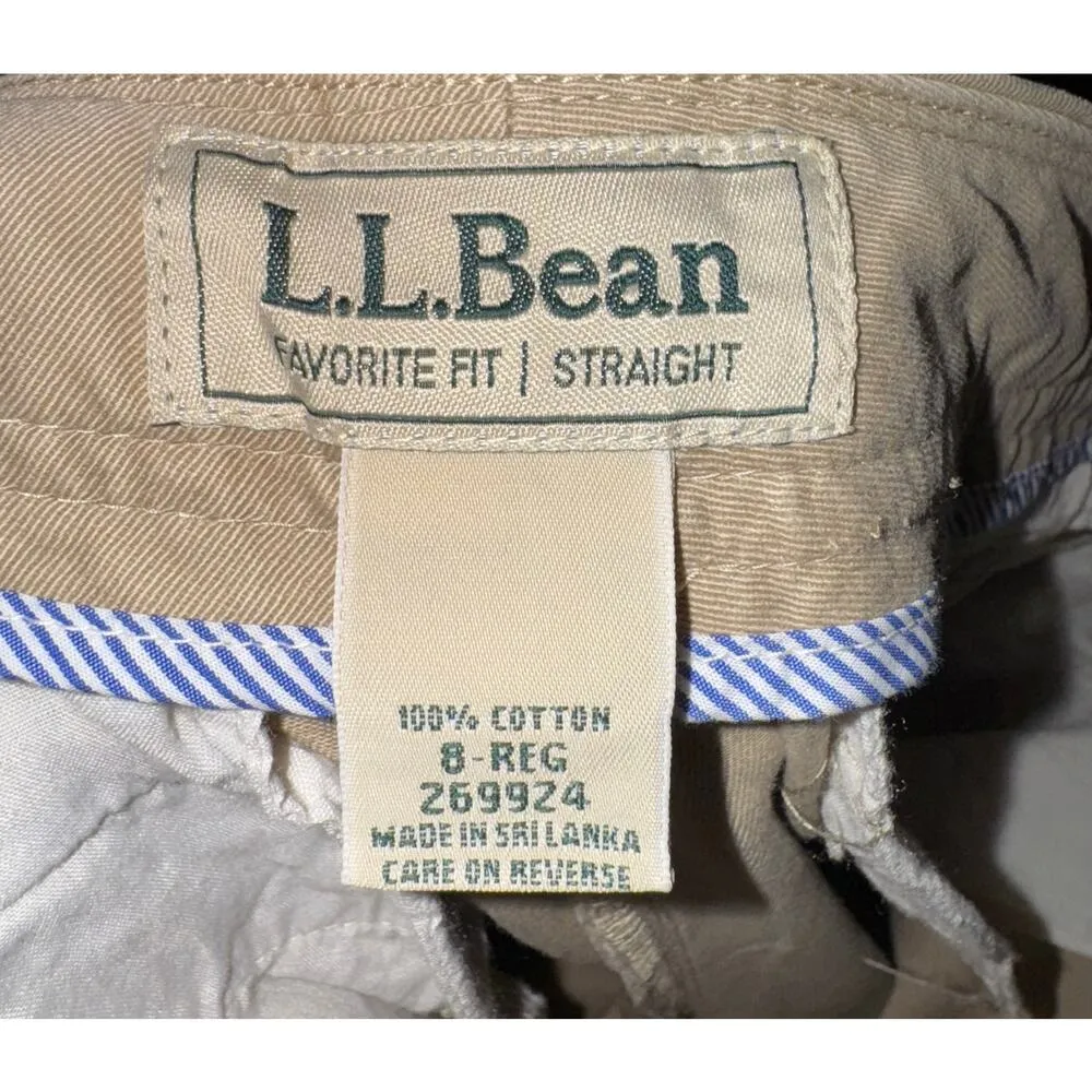 LL Bean Favorite Fit Khaki Pants Women's 8 Hiking Camping Outdoor Gorpcore Beige - Image 5