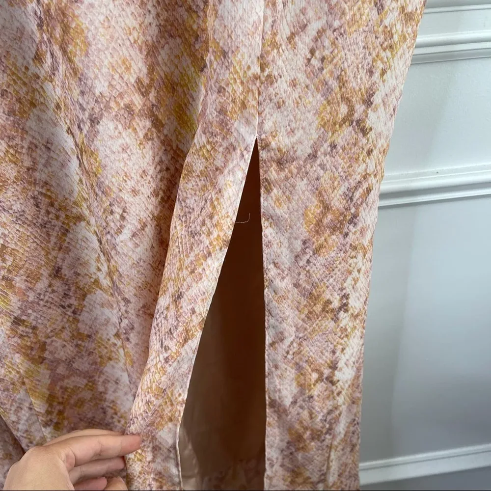 Majorelle snakeskin print greta slit plunge maxi‎ dress size XL mob wife revolve - Image 7