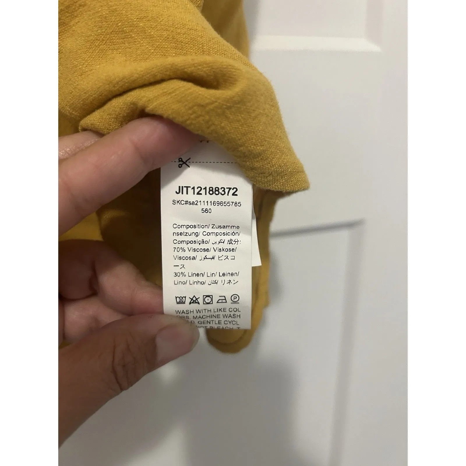 Shein Babydoll Peplum Shirt Tunic Women's Size 8 Mustard Yellow Boho Game Day - Image 4